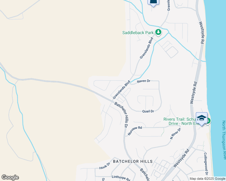 map of restaurants, bars, coffee shops, grocery stores, and more near 1149 Raven Drive in Kamloops