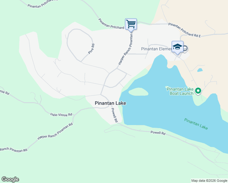 map of restaurants, bars, coffee shops, grocery stores, and more near 3016 McCreight Road in Pinantan Lake