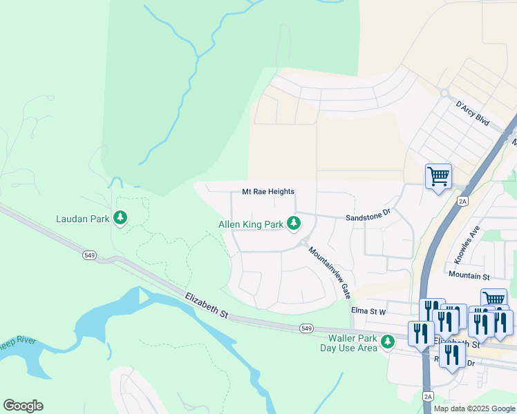 map of restaurants, bars, coffee shops, grocery stores, and more near 90 Mount Rae Heights in Okotoks