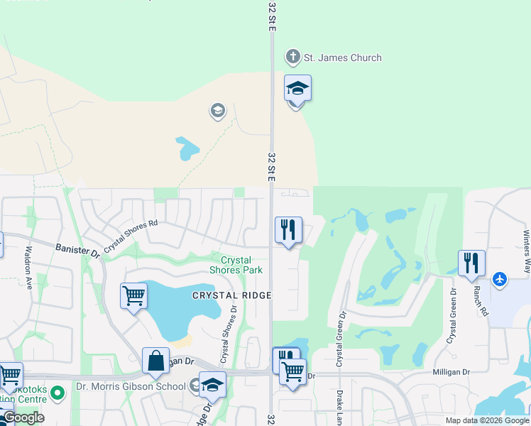 map of restaurants, bars, coffee shops, grocery stores, and more near in Okotoks