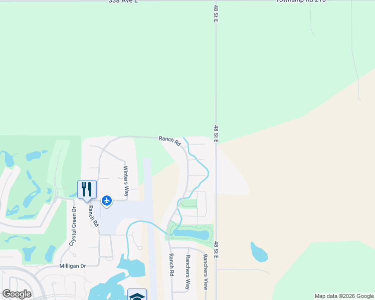 map of restaurants, bars, coffee shops, grocery stores, and more near 36 Ranchers Green in Okotoks