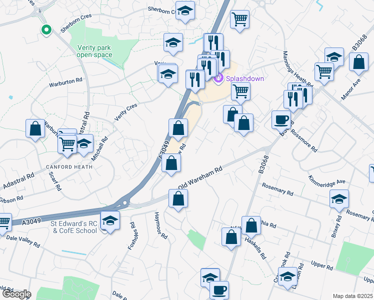map of restaurants, bars, coffee shops, grocery stores, and more near in Poole