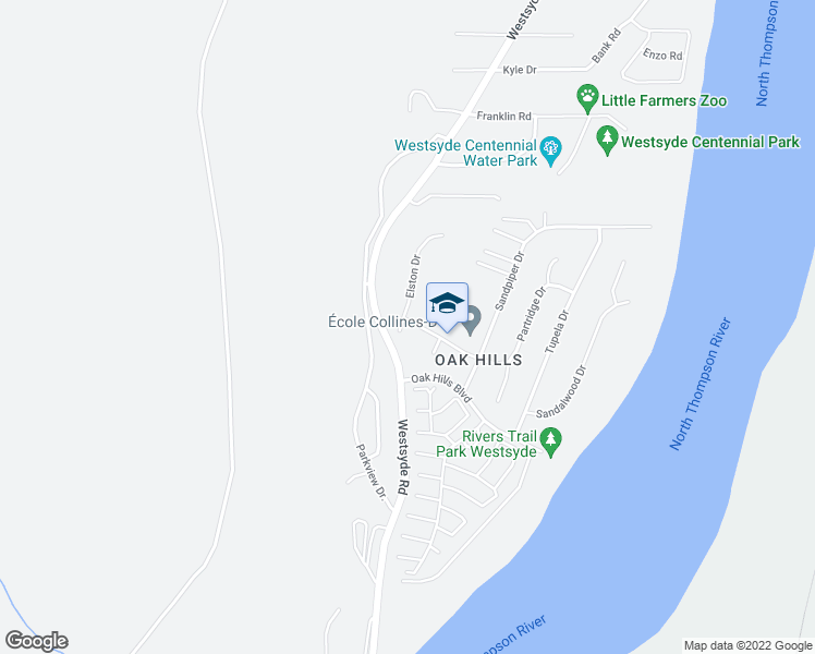map of restaurants, bars, coffee shops, grocery stores, and more near 2525 Elston Drive in Kamloops