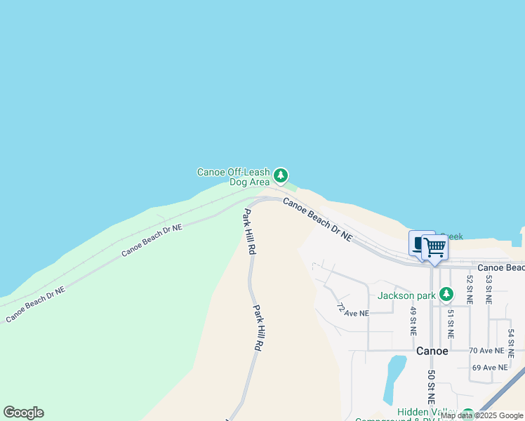 map of restaurants, bars, coffee shops, grocery stores, and more near 6810 Park Hill Road in Canoe