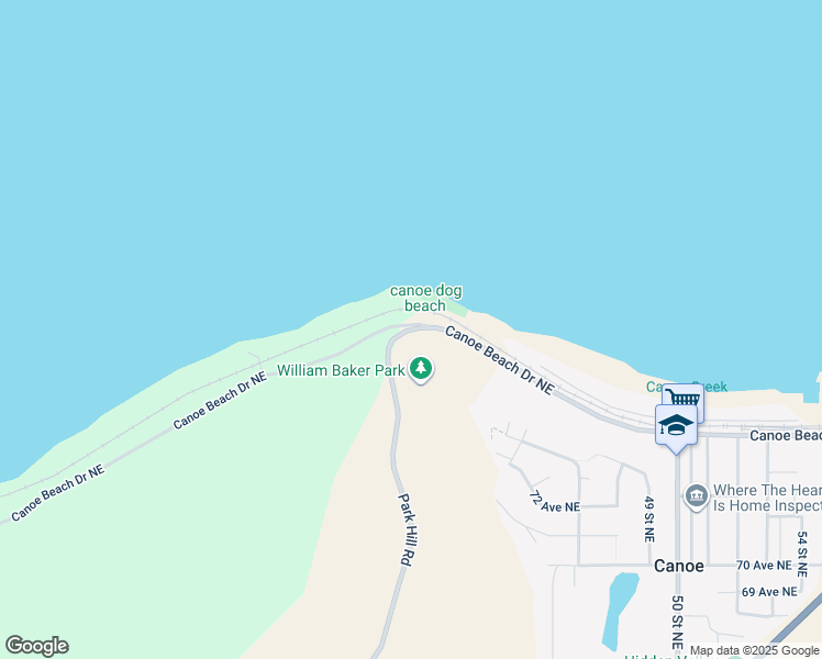 map of restaurants, bars, coffee shops, grocery stores, and more near 6810 Park Hill Road in Canoe