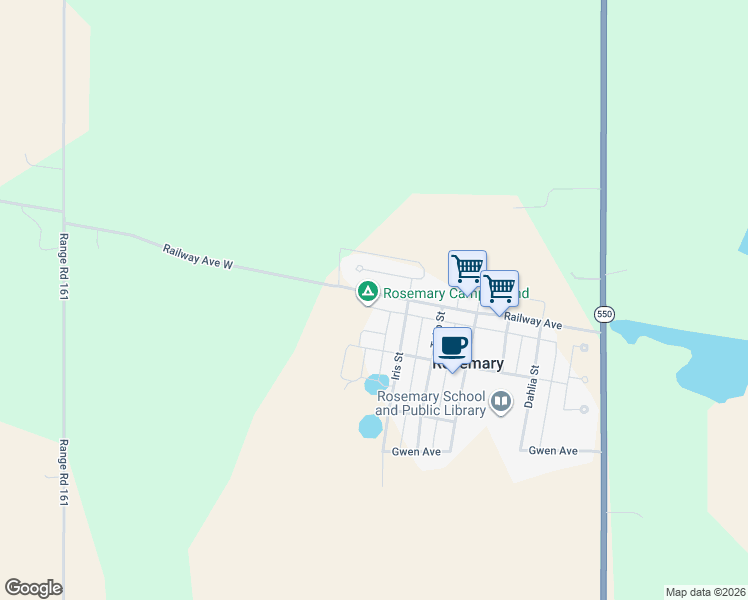 map of restaurants, bars, coffee shops, grocery stores, and more near 319 Railway Avenue in Rosemary