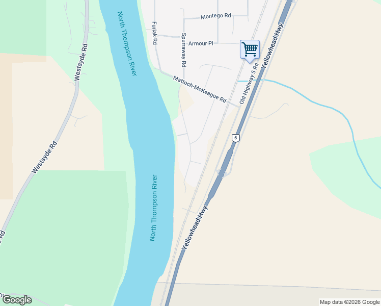 map of restaurants, bars, coffee shops, grocery stores, and more near 4044 Davie Road in Kamloops