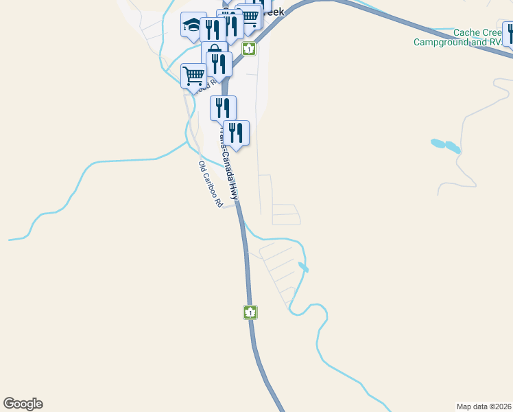 map of restaurants, bars, coffee shops, grocery stores, and more near 827 Trans-Canada Highway in Ashcroft