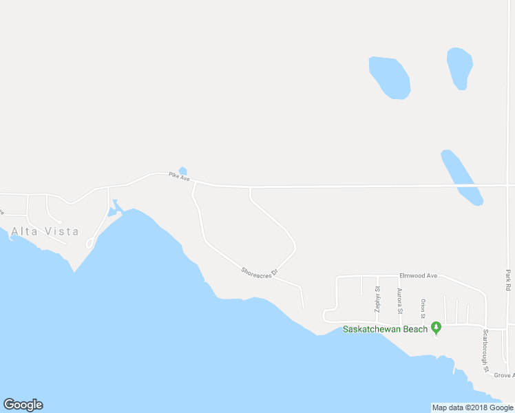 map of restaurants, bars, coffee shops, grocery stores, and more near Shoreacres Drive in Regina Beach