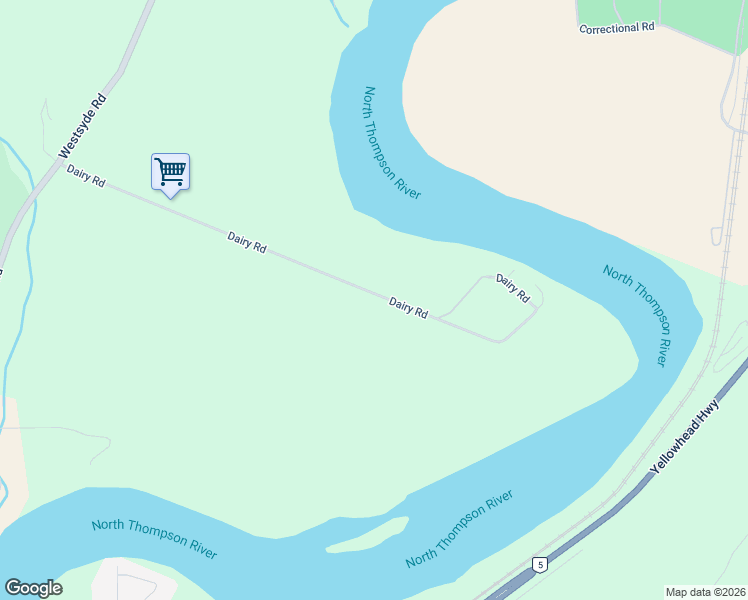 map of restaurants, bars, coffee shops, grocery stores, and more near 585 Dairy Road in Kamloops