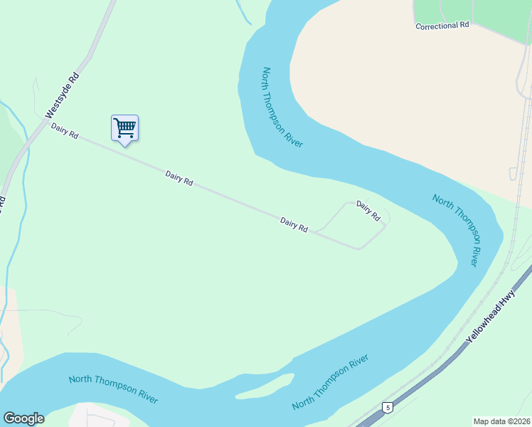 map of restaurants, bars, coffee shops, grocery stores, and more near 585 Dairy Road in Kamloops