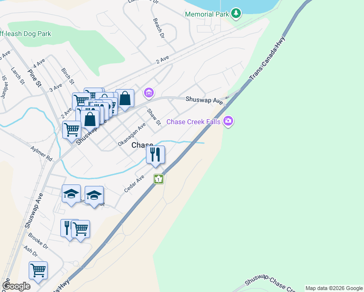 map of restaurants, bars, coffee shops, grocery stores, and more near 1013 Paquette Road in Chase