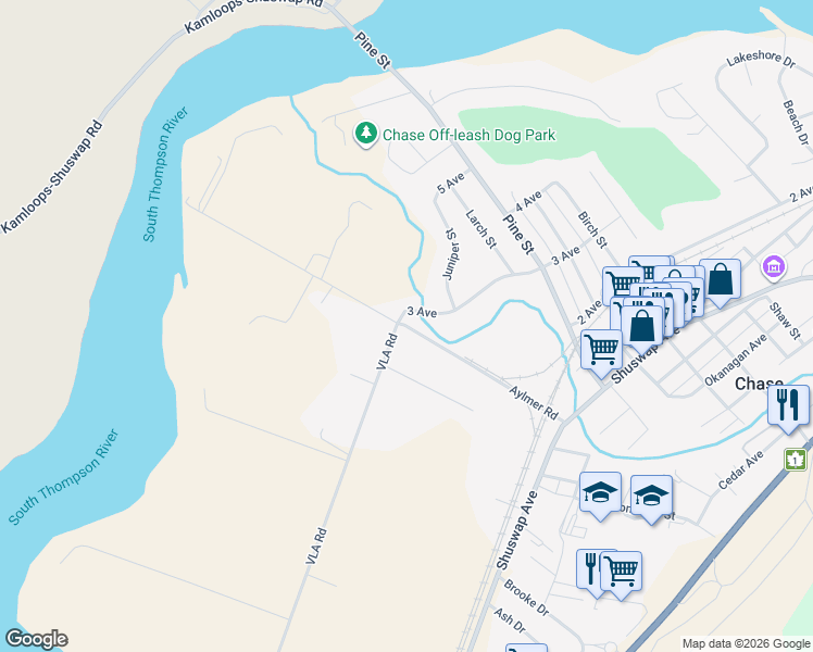 map of restaurants, bars, coffee shops, grocery stores, and more near 115 Aylmer Road in Chase