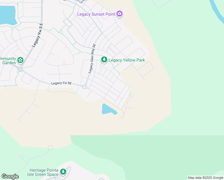 map of restaurants, bars, coffee shops, grocery stores, and more near Legacy Glen Rise Southeast in Calgary