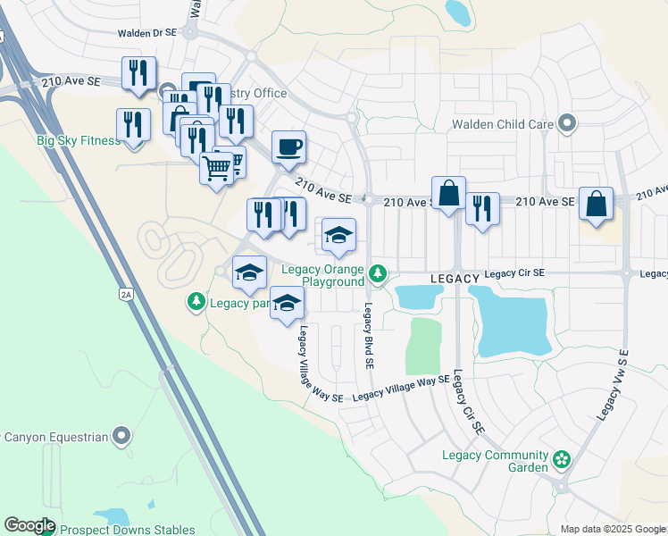 map of restaurants, bars, coffee shops, grocery stores, and more near in Calgary