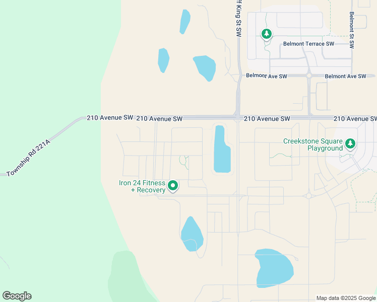 map of restaurants, bars, coffee shops, grocery stores, and more near 76 Creekside Green Southwest in Calgary