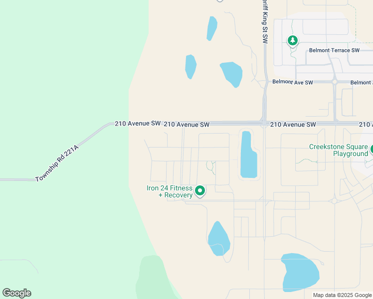 map of restaurants, bars, coffee shops, grocery stores, and more near 112 Creekside Drive Southwest in Calgary