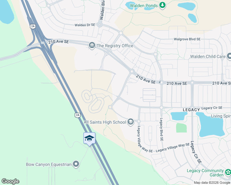map of restaurants, bars, coffee shops, grocery stores, and more near 1169-1215 210 Avenue Southeast in De Winton