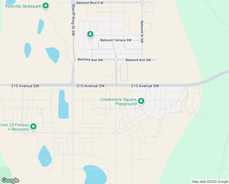map of restaurants, bars, coffee shops, grocery stores, and more near 135-423 210 Ave Southeast in De Winton
