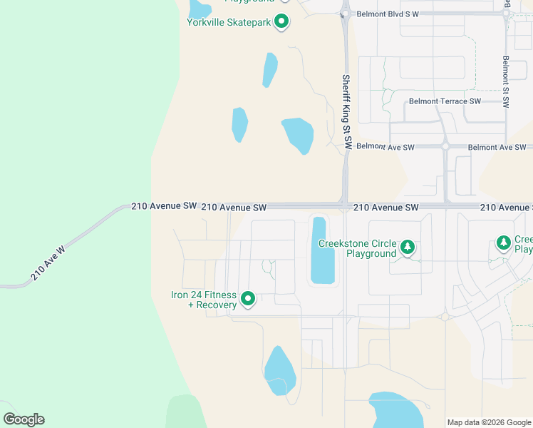 map of restaurants, bars, coffee shops, grocery stores, and more near 1302-1414 210 Ave Southeast in De Winton