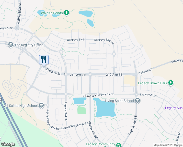 map of restaurants, bars, coffee shops, grocery stores, and more near 210 Avenue Southeast in Calgary