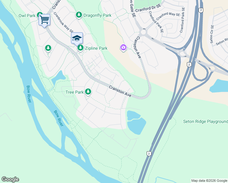 map of restaurants, bars, coffee shops, grocery stores, and more near in Calgary