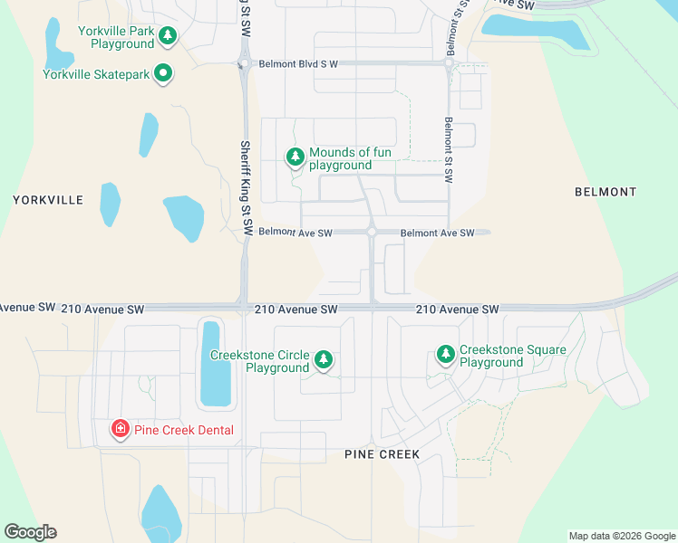 map of restaurants, bars, coffee shops, grocery stores, and more near 857 Belmont Drive Southwest in Calgary