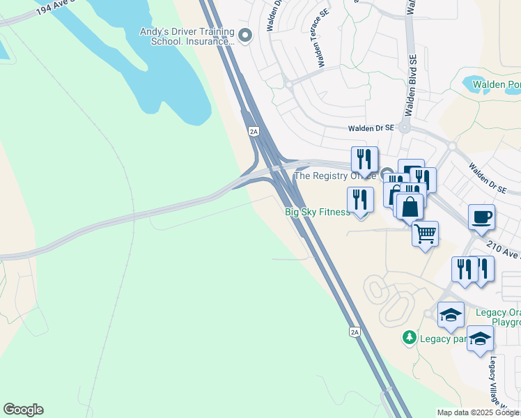 map of restaurants, bars, coffee shops, grocery stores, and more near 777 210 Avenue Southeast in De Winton