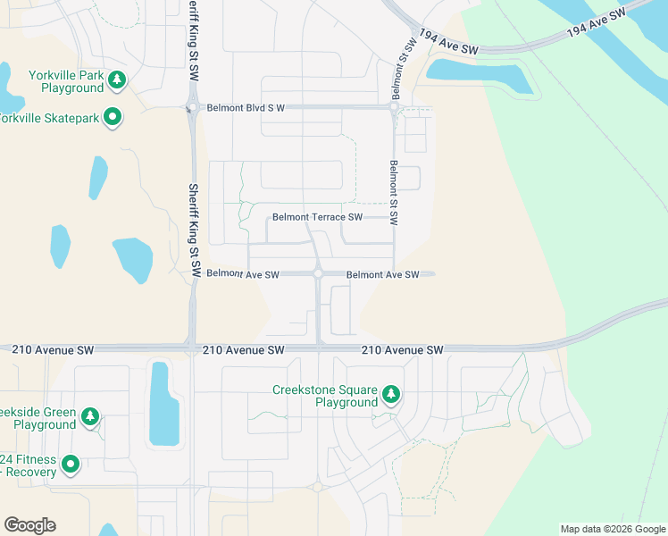 map of restaurants, bars, coffee shops, grocery stores, and more near 816 Belmont Drive Southwest in Calgary