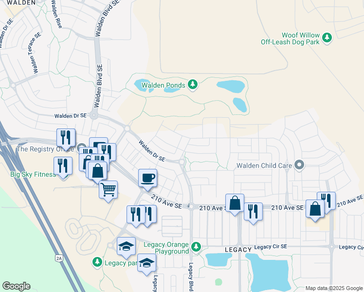 map of restaurants, bars, coffee shops, grocery stores, and more near in Calgary
