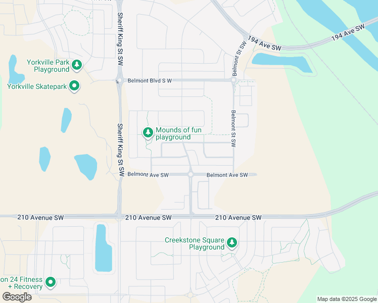 map of restaurants, bars, coffee shops, grocery stores, and more near 730 Belmont Drive Southwest in Calgary