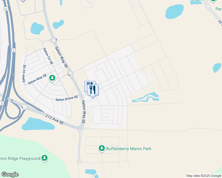 map of restaurants, bars, coffee shops, grocery stores, and more near 3924 202 Avenue Southeast in Calgary