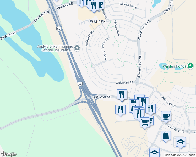 map of restaurants, bars, coffee shops, grocery stores, and more near 664 Walden Drive Southeast in Calgary