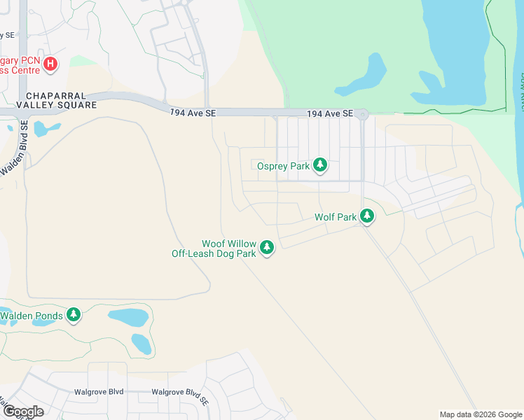 map of restaurants, bars, coffee shops, grocery stores, and more near 139 Wolf Creek Rise Southeast in Calgary