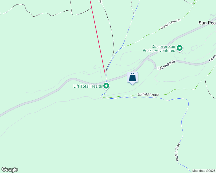 map of restaurants, bars, coffee shops, grocery stores, and more near 1416 Burfield Drive in Sun Peaks