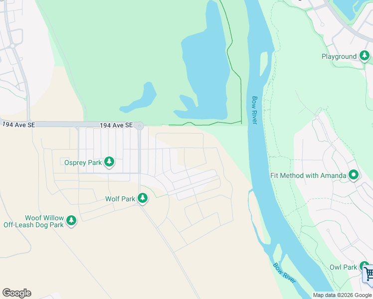 map of restaurants, bars, coffee shops, grocery stores, and more near Unnamed Road in Calgary