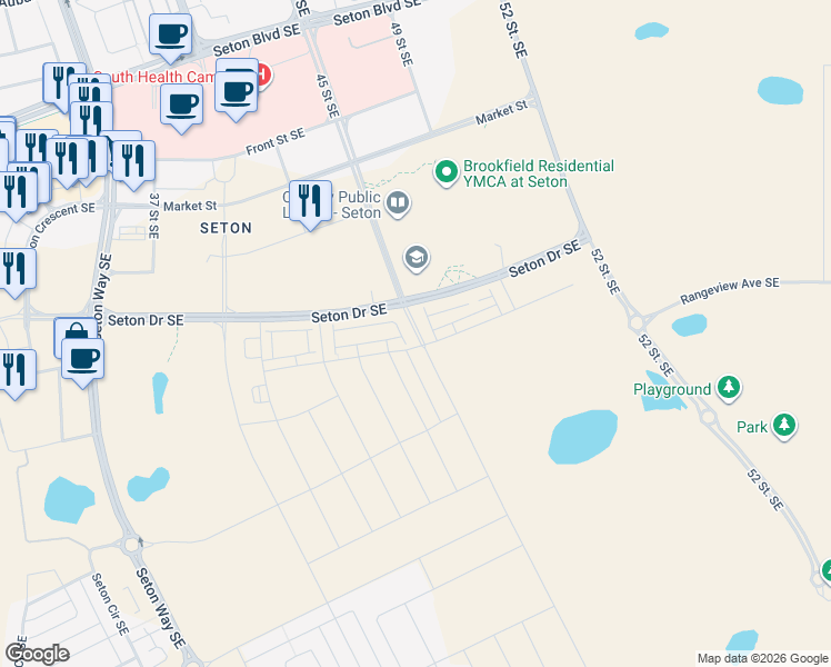 map of restaurants, bars, coffee shops, grocery stores, and more near in Calgary