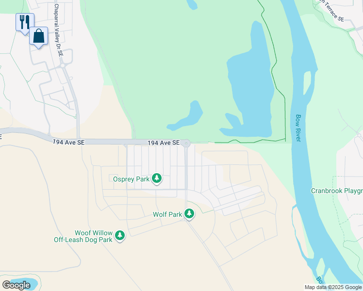 map of restaurants, bars, coffee shops, grocery stores, and more near in Calgary