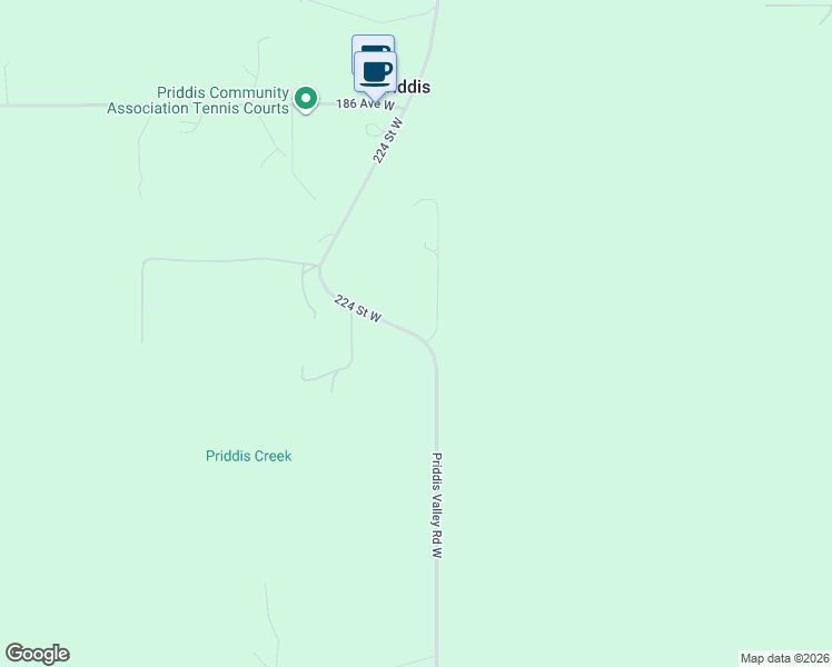 map of restaurants, bars, coffee shops, grocery stores, and more near 224 Street West in Priddis