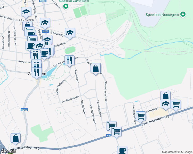 map of restaurants, bars, coffee shops, grocery stores, and more near in Zaventem