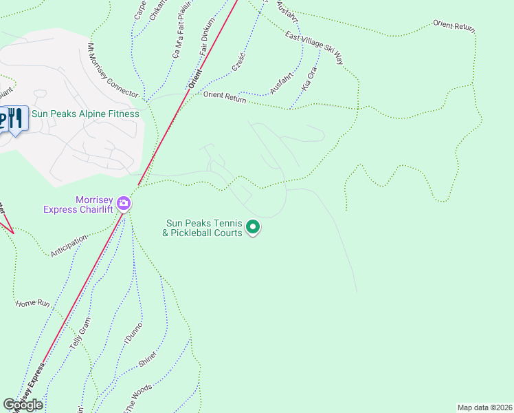 map of restaurants, bars, coffee shops, grocery stores, and more near 5035 Valley Drive in Sun Peaks