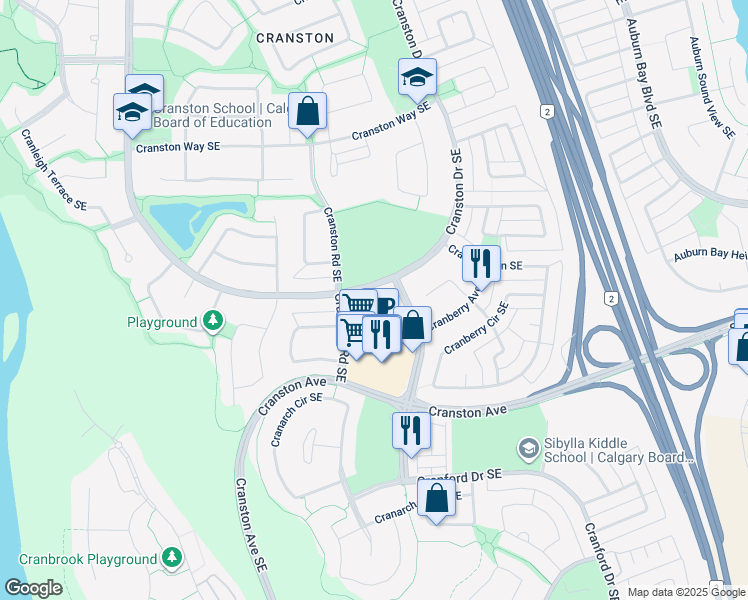 map of restaurants, bars, coffee shops, grocery stores, and more near in Calgary
