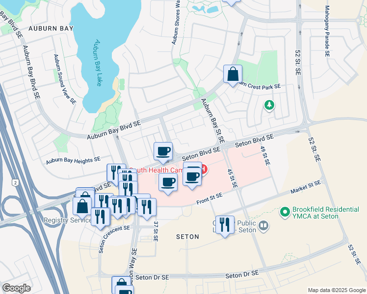 map of restaurants, bars, coffee shops, grocery stores, and more near in Calgary