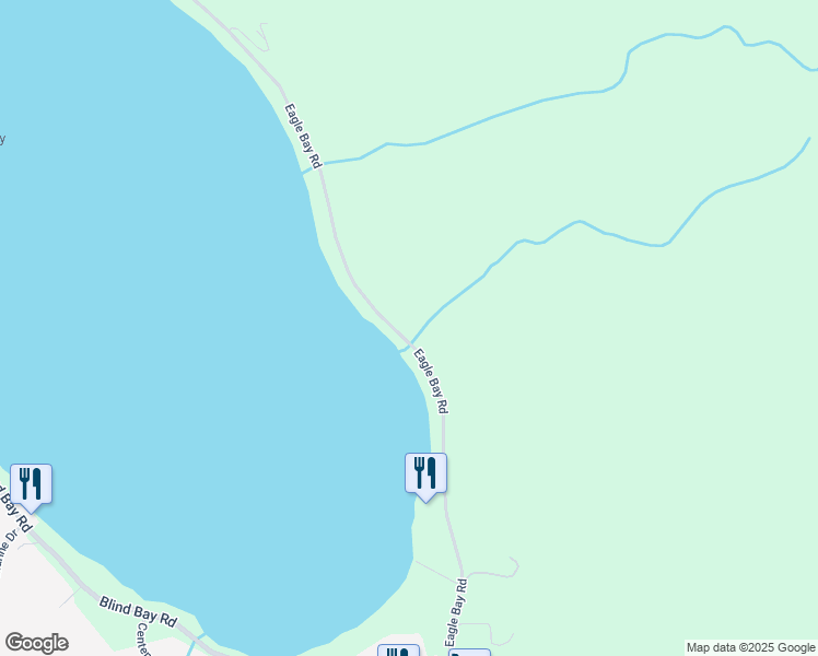 map of restaurants, bars, coffee shops, grocery stores, and more near 2098 Eagle Bay Road in Blind Bay
