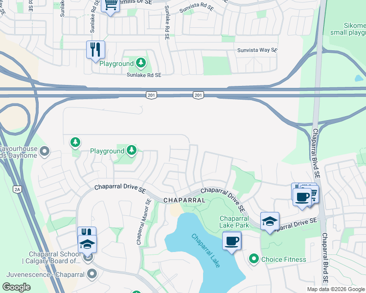 map of restaurants, bars, coffee shops, grocery stores, and more near in Calgary