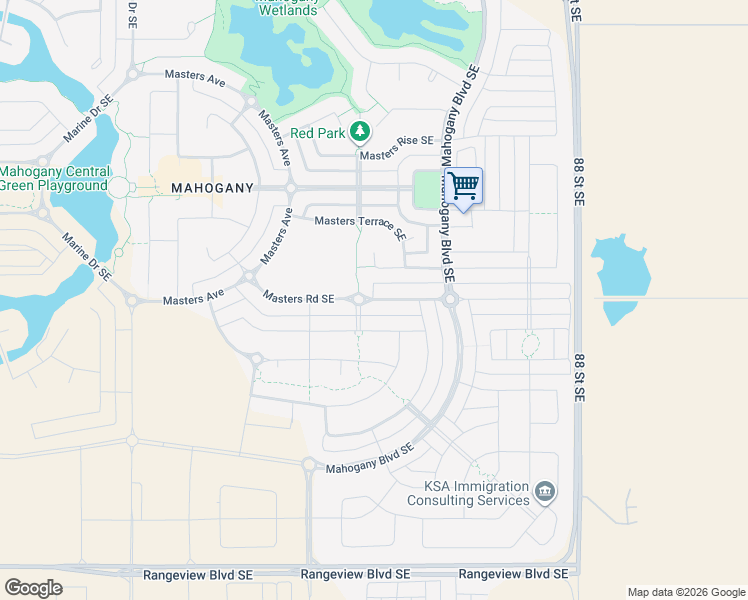 map of restaurants, bars, coffee shops, grocery stores, and more near 178 Avenue Southeast in Calgary