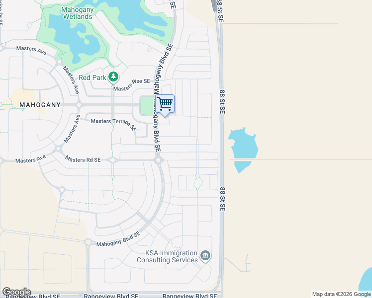 map of restaurants, bars, coffee shops, grocery stores, and more near 310 Masters Row Southeast in Calgary
