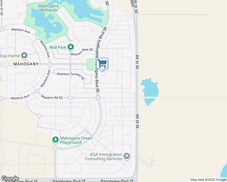 map of restaurants, bars, coffee shops, grocery stores, and more near 310 Masters Row Southeast in Calgary