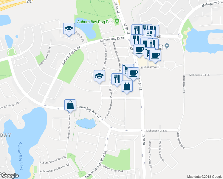 map of restaurants, bars, coffee shops, grocery stores, and more near in Calgary