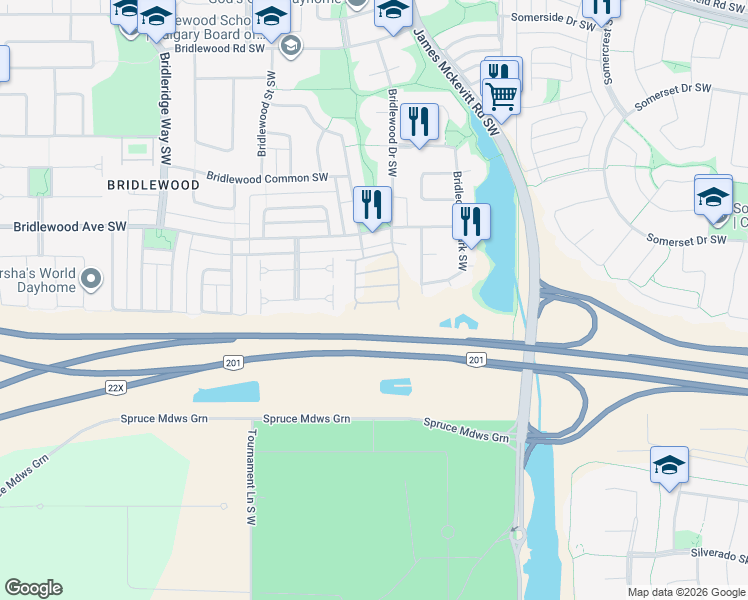 map of restaurants, bars, coffee shops, grocery stores, and more near in Calgary